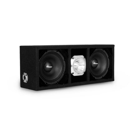 KTPONV2-206BLACK / DUAL 6" BLACK LOADED PORTED BOX + 1 TWEETER - Comando Audio Inc.
