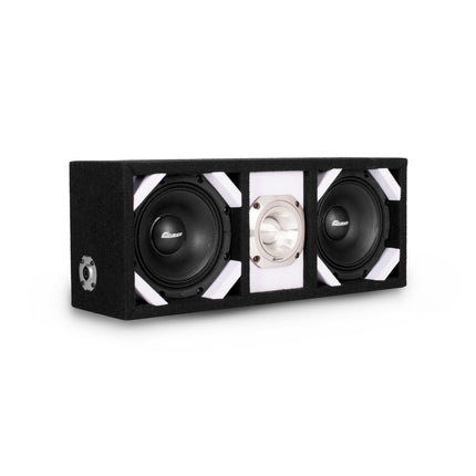 KTPONV2-206WHITE / DUAL 6" WHITE LOADED PORTED BOX + 1 TWEETER - Comando Audio Inc.