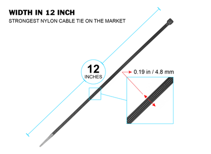 CM-4.8X12B | Tie Wraps 4.8mmX12''