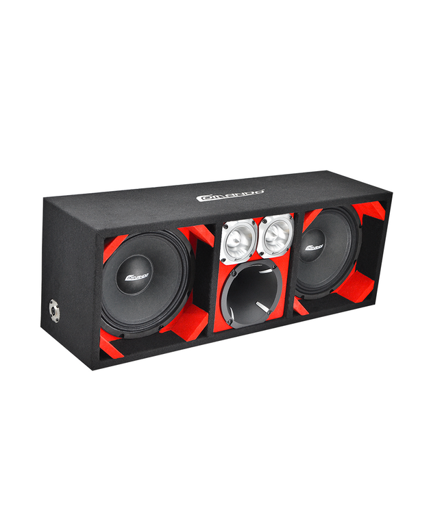 KTPON-210RED / DOBLE DRIVER ROJO-NEGRO DE 10'' + 2 TWEETER