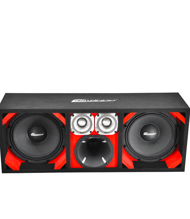 KTPON-210RED / DOBLE DRIVER ROJO-NEGRO DE 10'' + 2 TWEETER