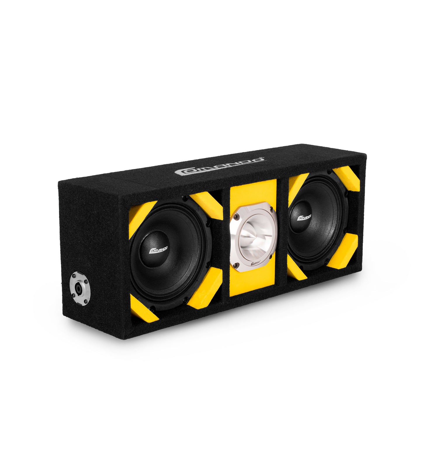 KTPONV2-206YELLOW / DUAL 6" YELLOW LOADED PORTED BOX + 1 TWEETER