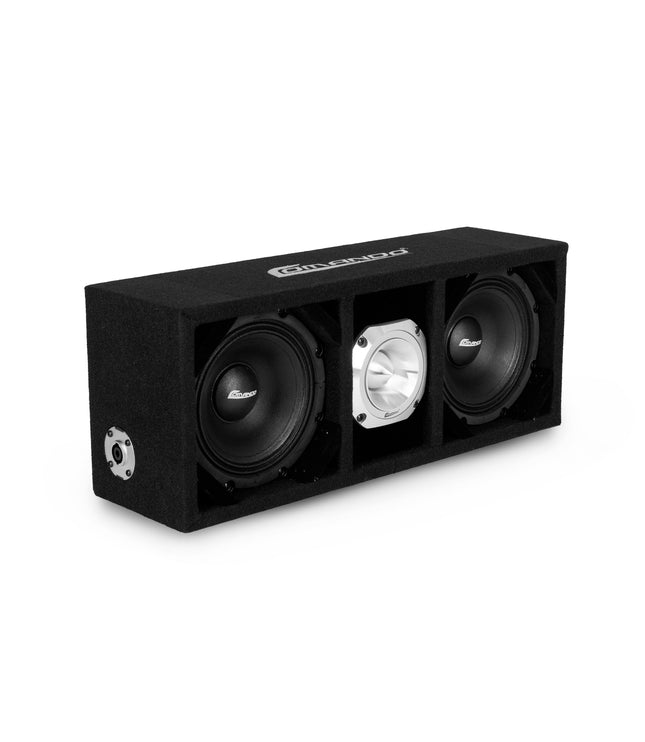 KTPONV2-206BLACK / DUAL 6" BLACK LOADED PORTED BOX + 1 TWEETER