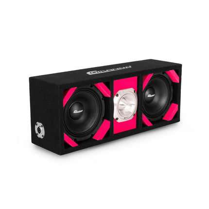 KTPONV2-206PINK / DUAL 6" PINK LOADED PORTED BOX + 1 TWEETER