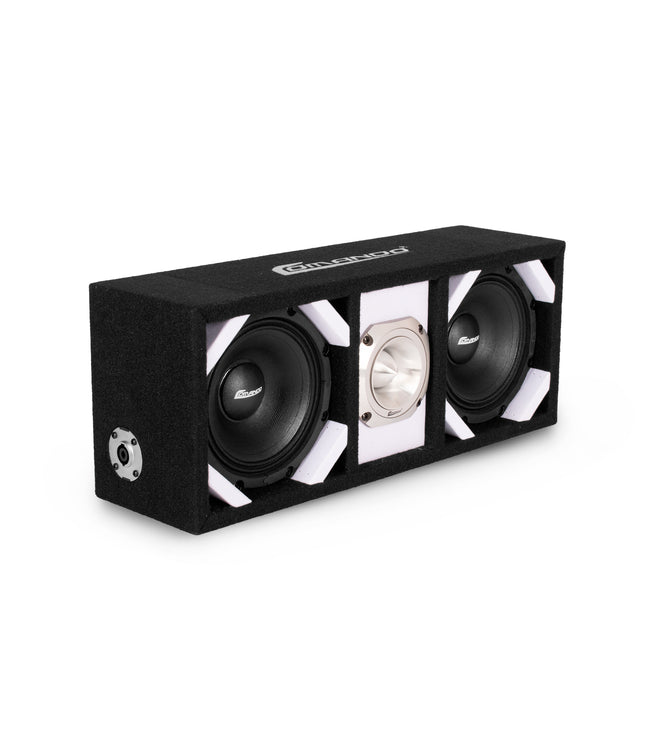 KTPONV2-206WHITE / DUAL 6" WHITE LOADED PORTED BOX + 1 TWEETER