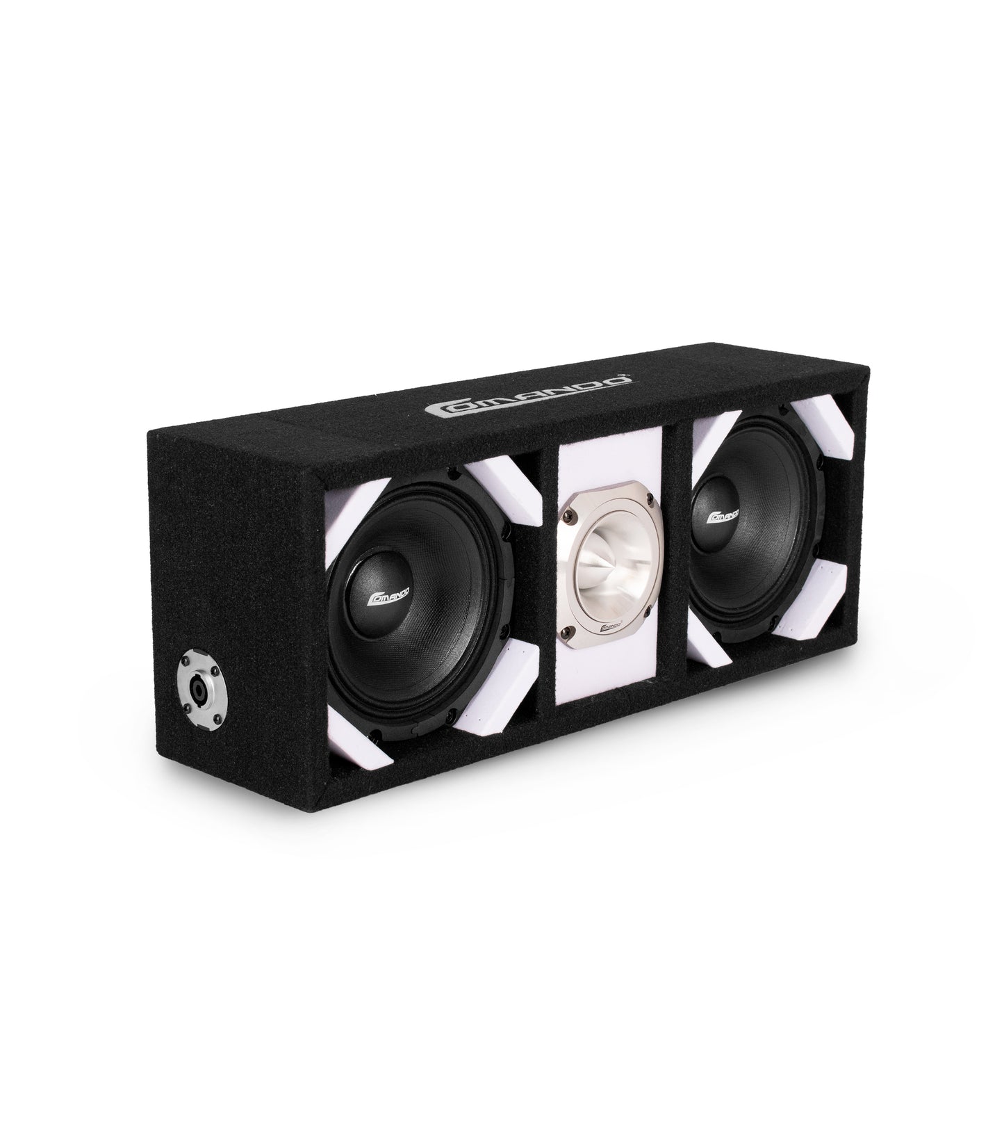 KTPONV2-206WHITE / DUAL 6" WHITE LOADED PORTED BOX + 1 TWEETER