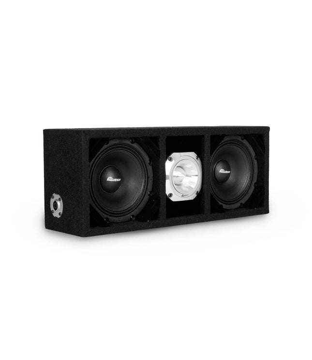 KTPONV2-206BLACK / DUAL 6" BLACK LOADED PORTED BOX + 1 TWEETER