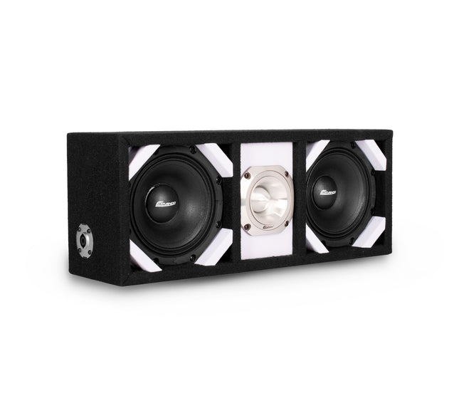 KTPONV2-206WHITE / DUAL 6" WHITE LOADED PORTED BOX + 1 TWEETER - Comando Audio Inc.