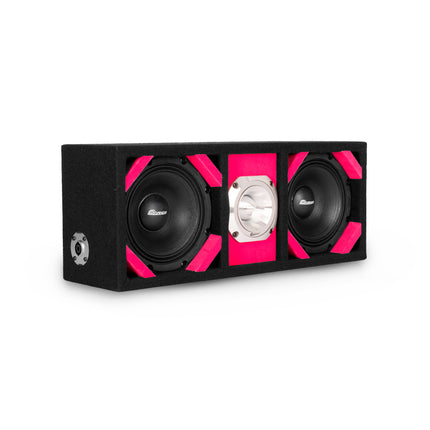 KTPONV2-206PINK / DUAL 6" PINK LOADED PORTED BOX + 1 TWEETER