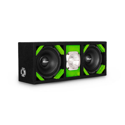 KTPONV2-206LIME / DUAL 6" LIME LOADED PORTED BOX + 1 TWEETER