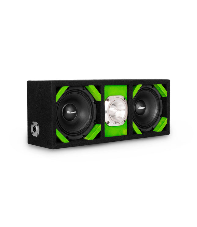 KTPONV2-206LIME / CAJA CON PUERTO DOBLE DE 6" LIME + 1 TWEETER
