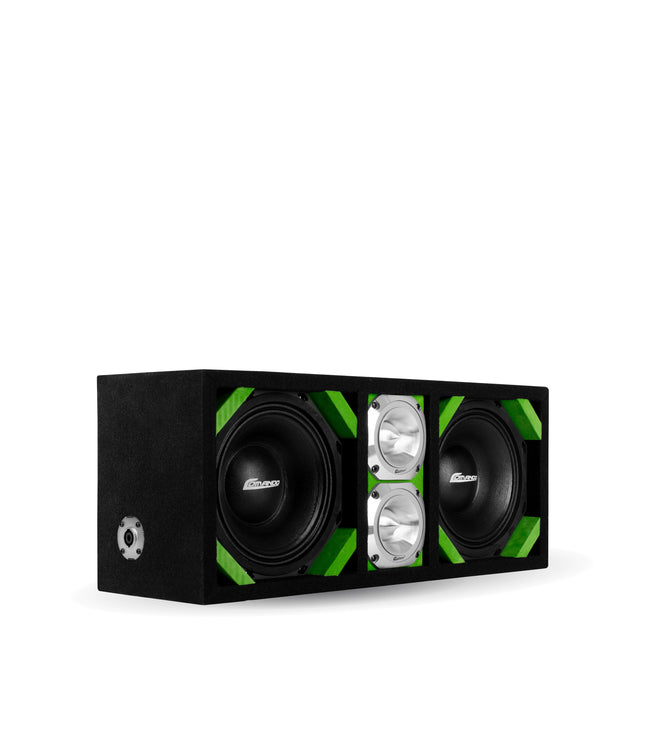 KTPONV2-208LIME / DUAL 8" LIME LOADED PORTED BOX + 2 TWEETER