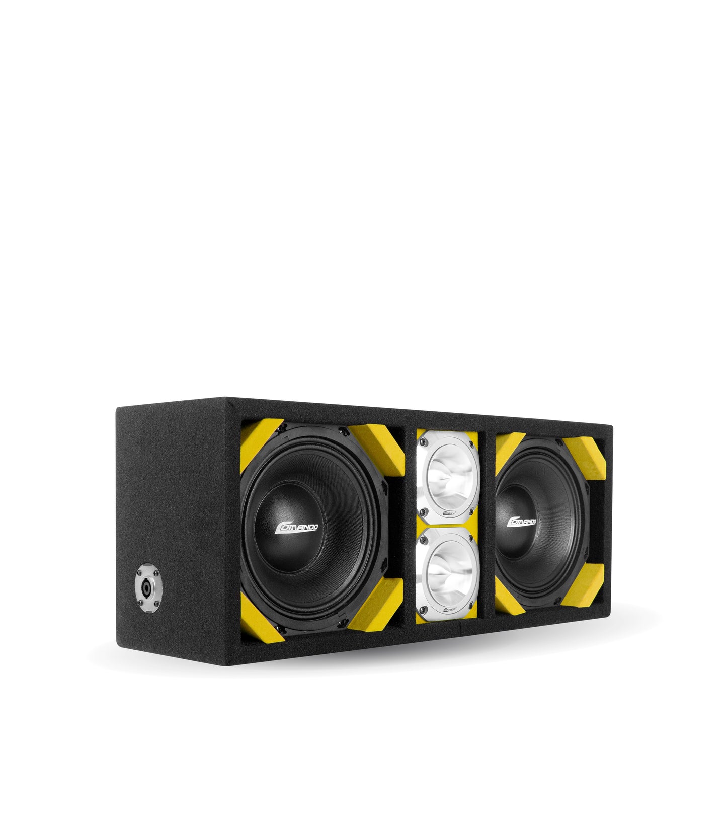 KTPONV2-208YELLOW / DUAL 8" YELLOW LOADED PORTED BOX + 2 TWEETER