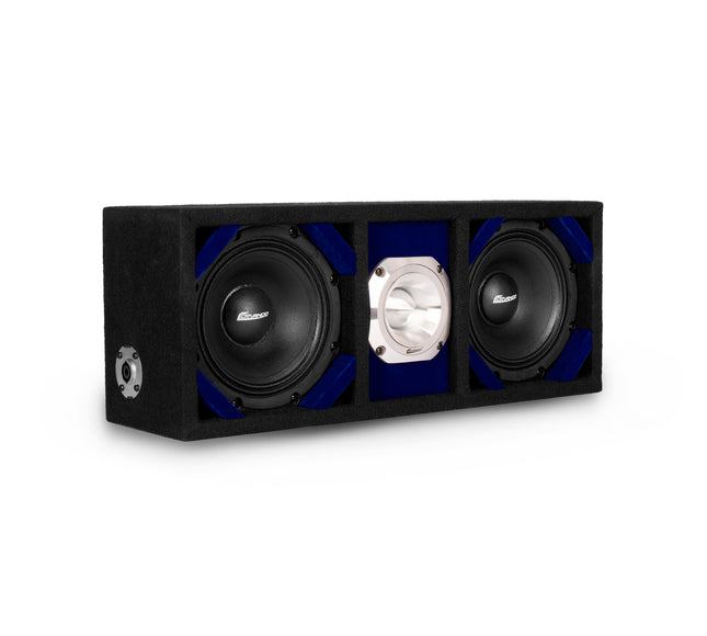 KTPONV2-206BLUE / DUAL 6" BLUE LOADED PORTED BOX + 1 TWEETER - Comando Audio Inc.