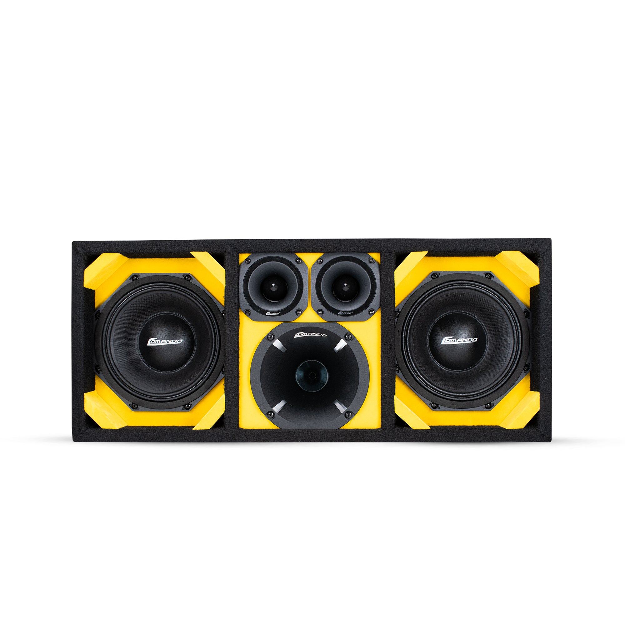 KTPON-208YELLOW / DUAL 8'' YELLOW/BLACK LOADED PORTED BOX (Tweeters ...