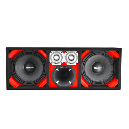 KTPON-210RED / DOBLE DRIVER ROJO-NEGRO DE 10'' + 2 TWEETER