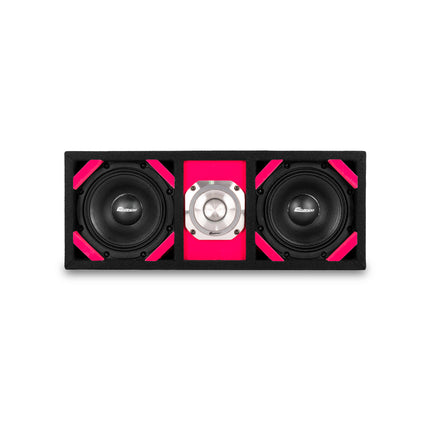 KTPONV2-206PINK / DUAL 6" PINK LOADED PORTED BOX + 1 TWEETER