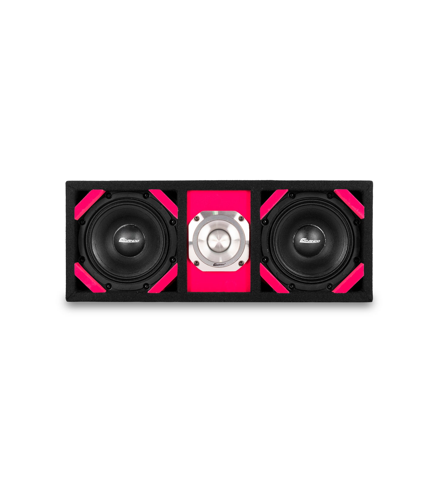 KTPONV2-206PINK / DUAL 6" PINK LOADED PORTED BOX + 1 TWEETER