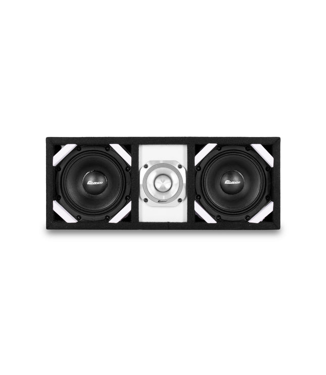 KTPONV2-206WHITE / DUAL 6" WHITE LOADED PORTED BOX + 1 TWEETER