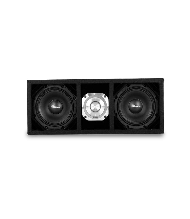 KTPONV2-206BLACK / DUAL 6" BLACK LOADED PORTED BOX + 1 TWEETER