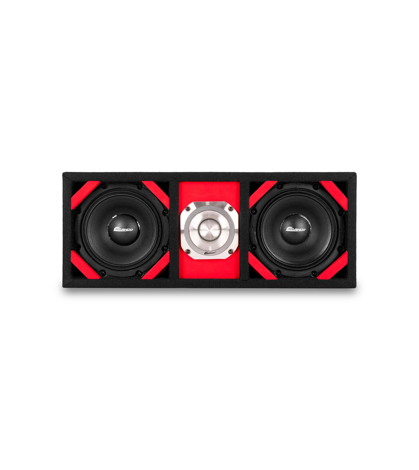 KTPONV2-206RED / DUAL 6" RED LOADED PORTED BOX + 1 TWEETER