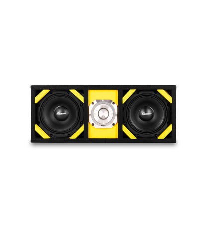 KTPONV2-206YELLOW / DUAL 6" YELLOW LOADED PORTED BOX + 1 TWEETER