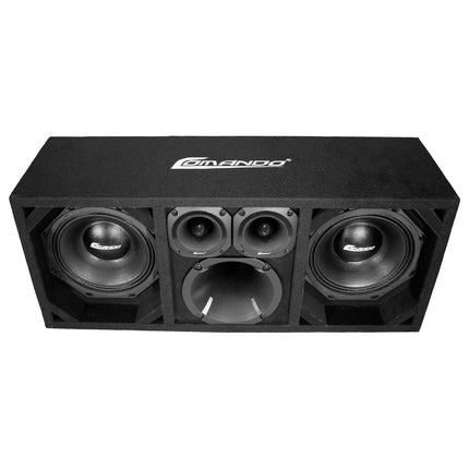 KTPON-208FULLBK / CAJA CON PUERTO CARGADO NEGRO/NEGRO DUAL DE 8" (con tweeters + controlador)