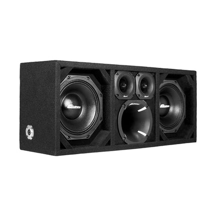 KTPON-208FULLBK / CAJA CON PUERTO CARGADO NEGRO/NEGRO DUAL DE 8" (con tweeters + controlador)