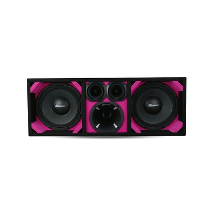 KTPON-210PINK / DUAL 10" PINK/BLACK LOADED PORTED BOX (With Tweeters + Driver)