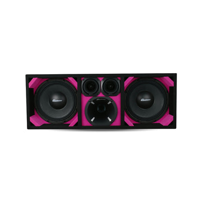 KTPON-210PINK / DUAL 10" PINK/BLACK LOADED PORTED BOX (With Tweeters + Driver)