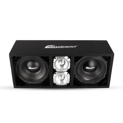 KTPONV2-208BLACK / DUAL 8" BLACK LOADED PORTED BOX + 2 TWEETER