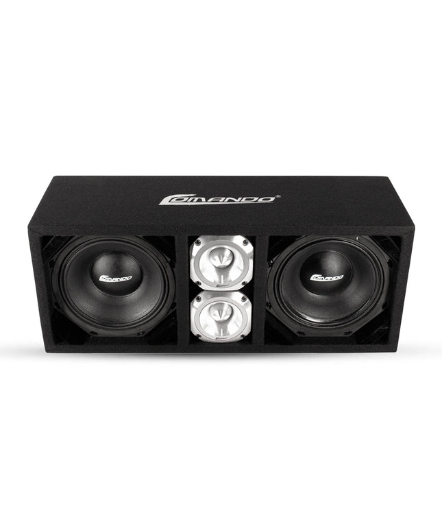 KTPONV2-208BLACK / DUAL 8" BLACK LOADED PORTED BOX + 2 TWEETER