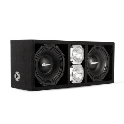 KTPONV2-208BLACK / DUAL 8" BLACK LOADED PORTED BOX + 2 TWEETER