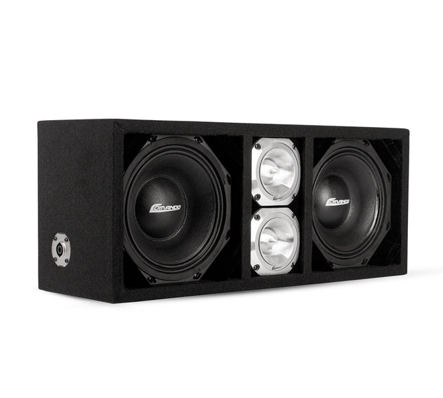 KTPONV2-208BLACK / DUAL 8" BLACK LOADED PORTED BOX + 2 TWEETER - Comando Audio Inc.