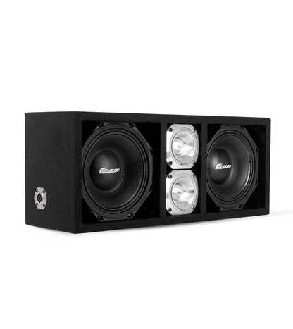 KTPONV2-208BLACK / DUAL 8" BLACK LOADED PORTED BOX + 2 TWEETER