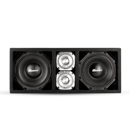 KTPONV2-208BLACK / DUAL 8" BLACK LOADED PORTED BOX + 2 TWEETER