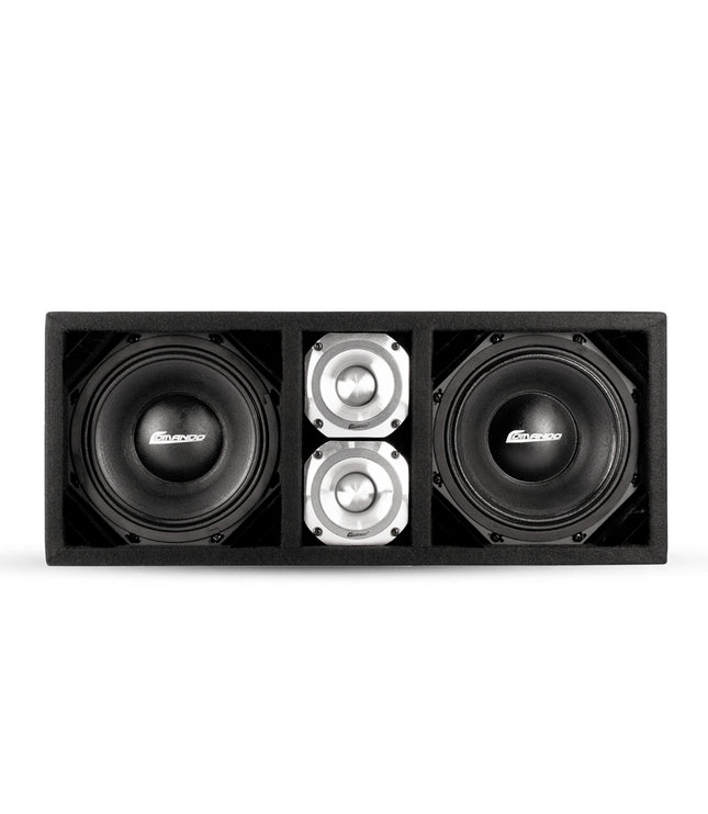 KTPONV2-208BLACK / DUAL 8" BLACK LOADED PORTED BOX + 2 TWEETER