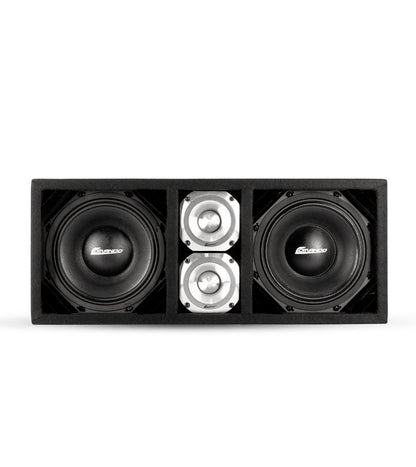 KTPONV2-208BLACK / DUAL 8" BLACK LOADED PORTED BOX + 2 TWEETER