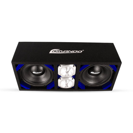 KTPONV2-208BLUE / DUAL 8" BLUE LOADED PORTED BOX + 2 TWEETER