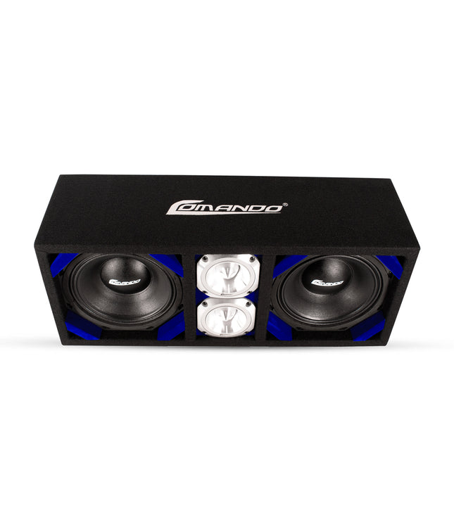 KTPONV2-208BLUE / DUAL 8" BLUE LOADED PORTED BOX + 2 TWEETER