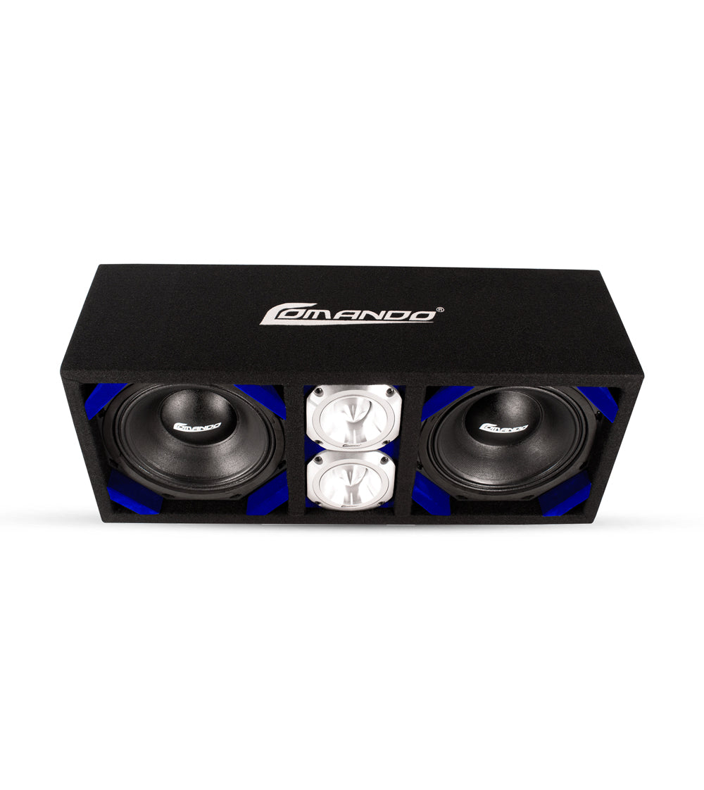 KTPONV2-208BLUE / DUAL 8" BLUE LOADED PORTED BOX + 2 TWEETER