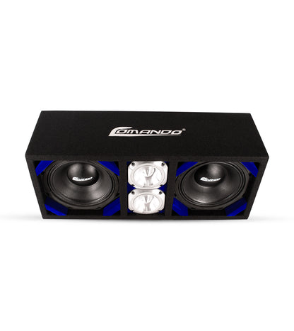 KTPONV2-208BLUE / DUAL 8" BLUE LOADED PORTED BOX + 2 TWEETER