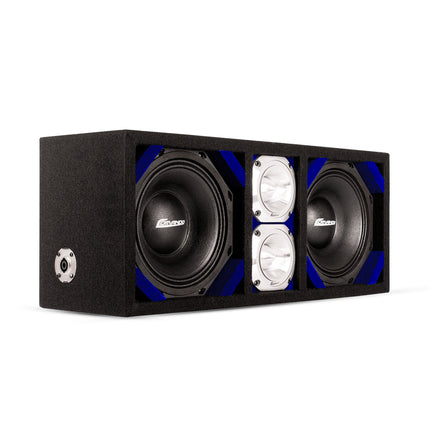 KTPONV2-208BLUE / DUAL 8" BLUE LOADED PORTED BOX + 2 TWEETER