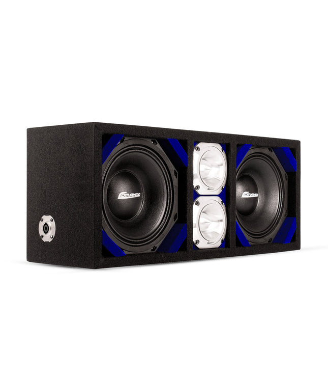 KTPONV2-208BLUE / DUAL 8" BLUE LOADED PORTED BOX + 2 TWEETER