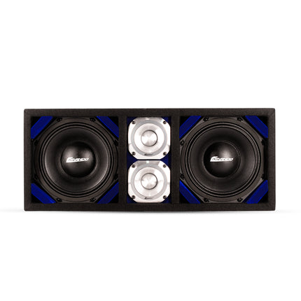 KTPONV2-208BLUE / DUAL 8" BLUE LOADED PORTED BOX + 2 TWEETER