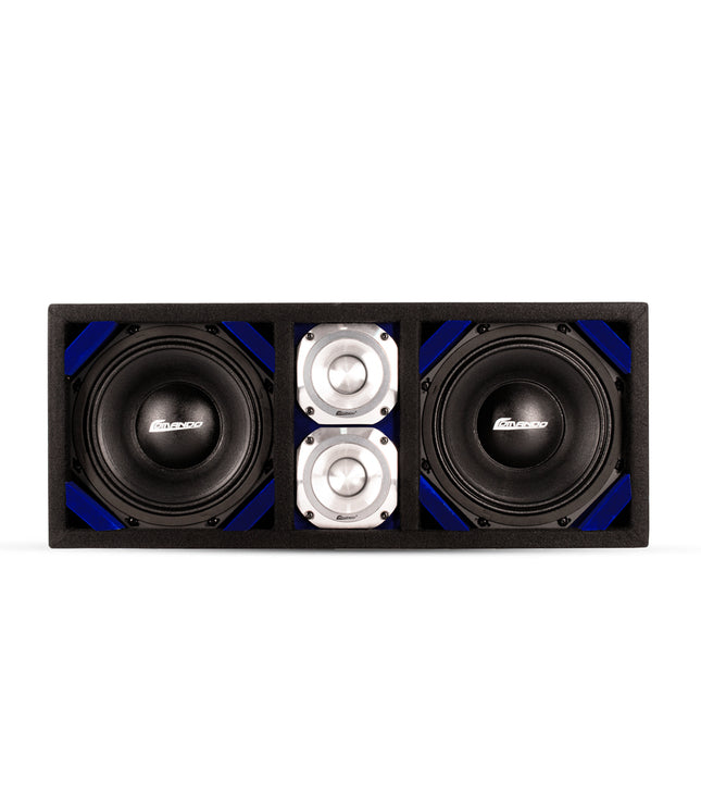 KTPONV2-208BLUE / DUAL 8" BLUE LOADED PORTED BOX + 2 TWEETER