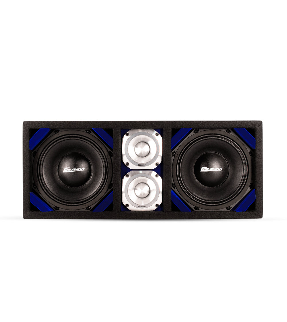 KTPONV2-208BLUE / DUAL 8" BLUE LOADED PORTED BOX + 2 TWEETER