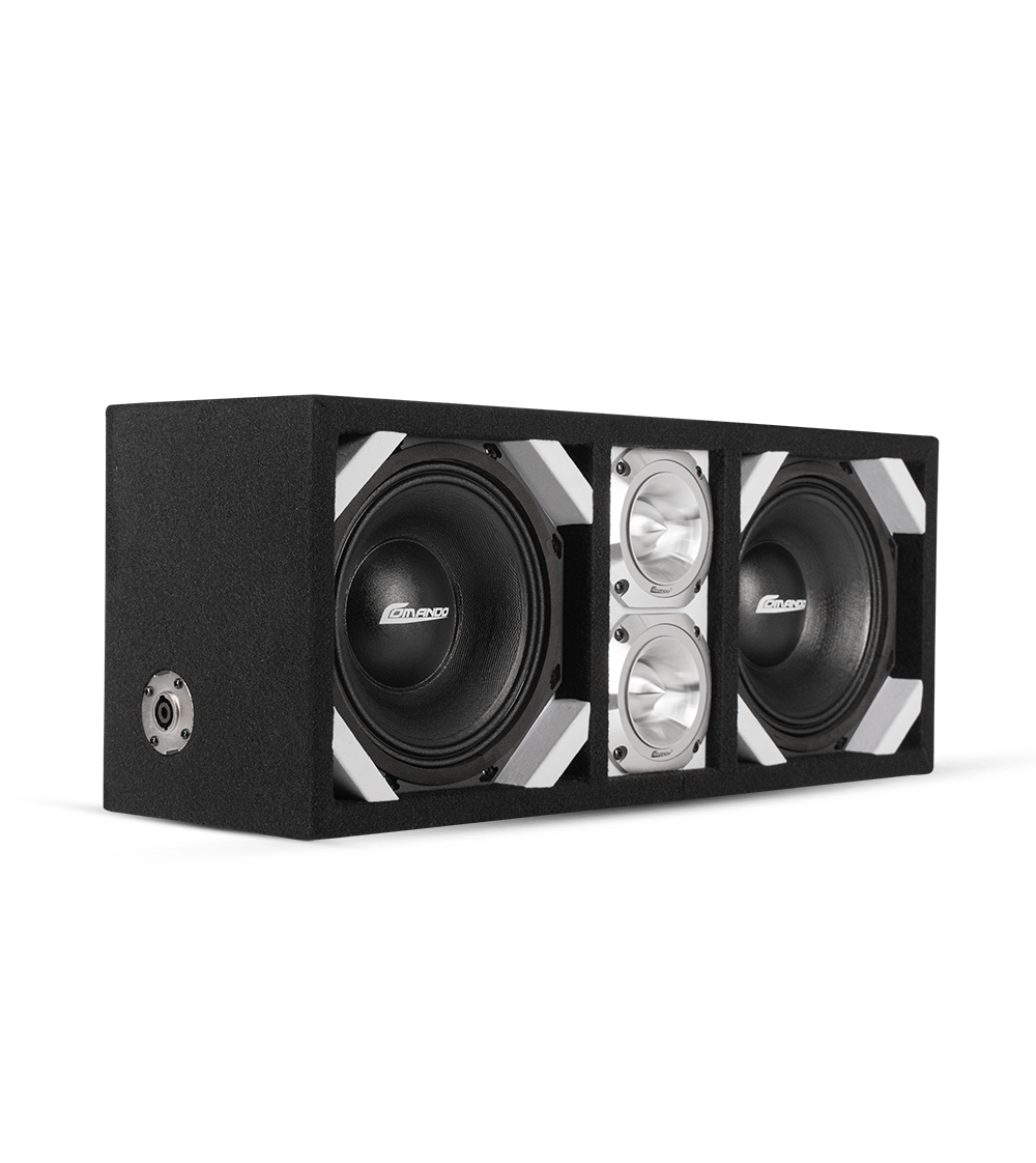 KTPONV2-208WHITE / DUAL 8" WHITE LOADED PORTED BOX + 2 TWEETER