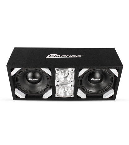 KTPONV2-208WHITE / DUAL 8" WHITE LOADED PORTED BOX + 2 TWEETER