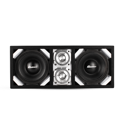 KTPONV2-208WHITE / DUAL 8" WHITE LOADED PORTED BOX + 2 TWEETER